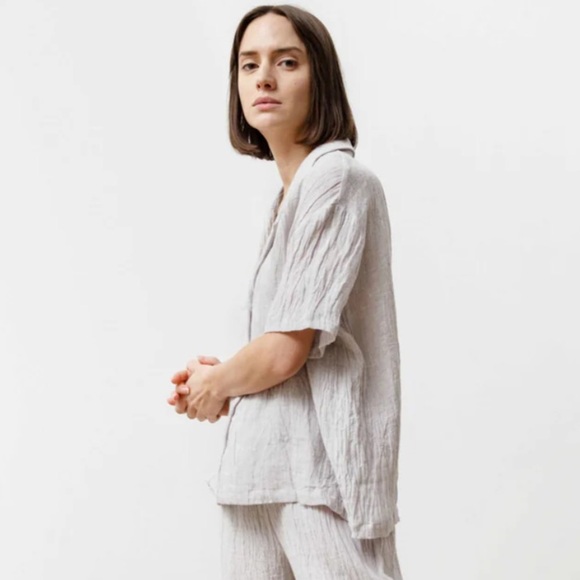 PRIORY Tile Short In Silver Linen Size Medium - Picture 3 of 4